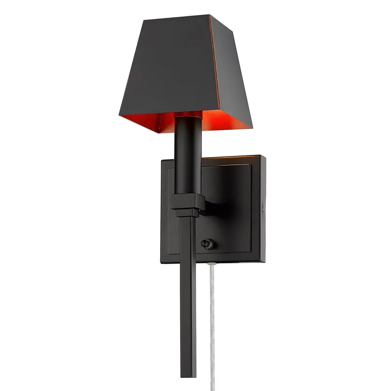 Messina 1-light Wall Sconce in Matte Black — Golden Lighting LED Wall Lights  
