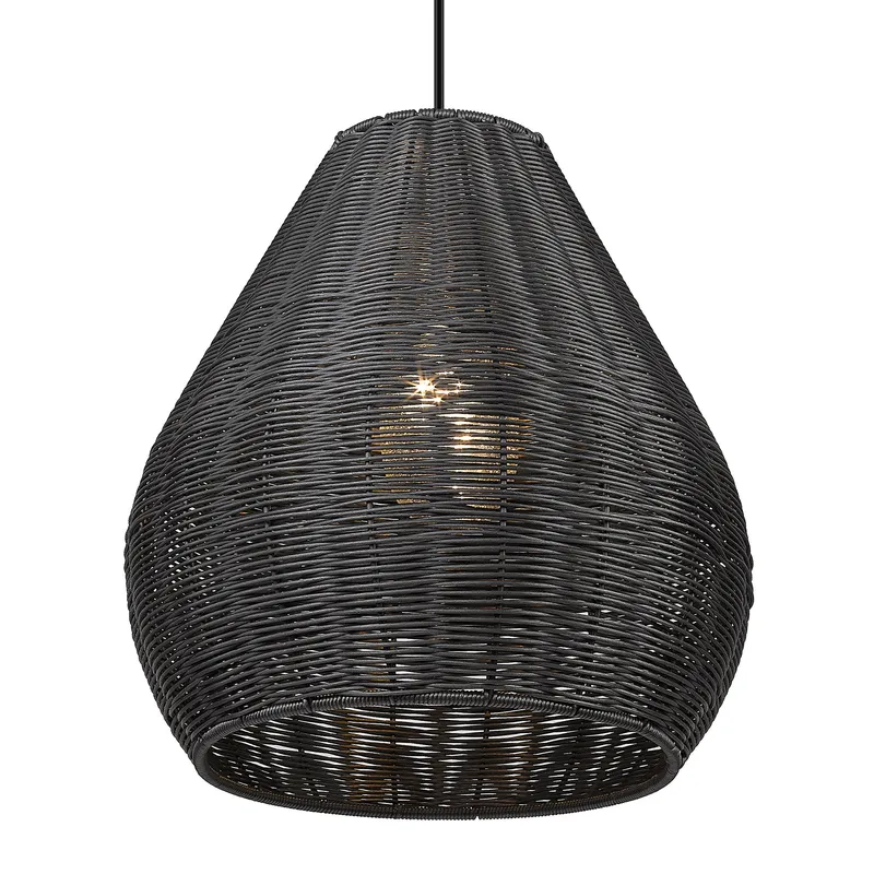 Melany 1-light Outdoor Pendant in Natural Black — Golden Lighting LED Pendant Lights  