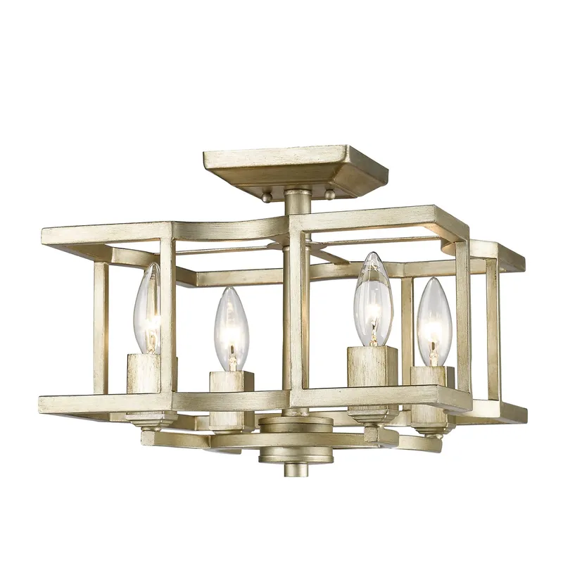 Bellare 4-light Semi-Flush Mount in White Gold — Golden Lighting LED Ceiling Lights  