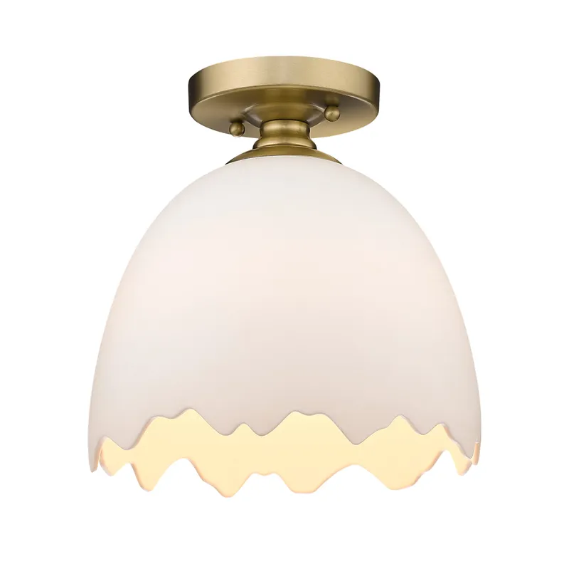 Brinkley 1-light Semi-Flush Mount in Brushed Champagne Brass — Golden Lighting LED Ceiling Lights  