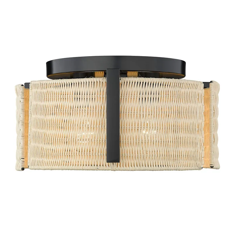 Grove 3-light Flush Mount in Matte Black — Golden Lighting LED Ceiling Lights  