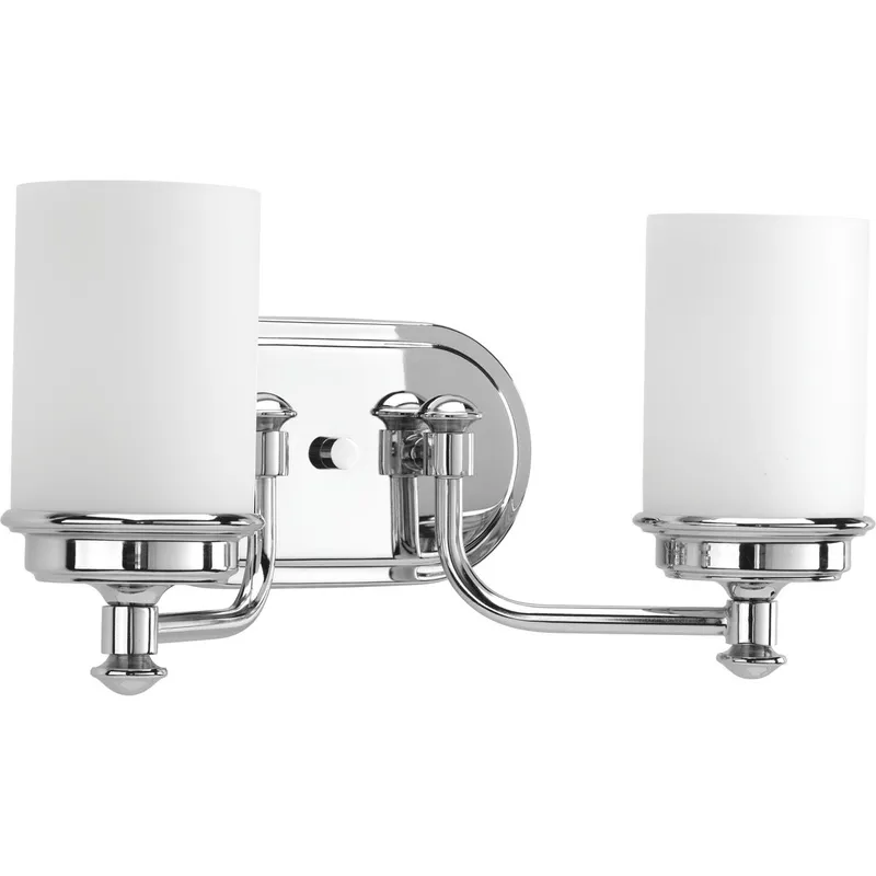 Glide Collection Two-Light Etched Opal Glass Bath Vanity Light — Progress Lighting LED Wall Lights  