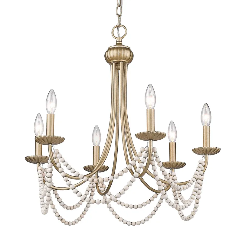 Serafina 6-light Chandelier in Golden Aura — Golden Lighting LED Pendant Lights  