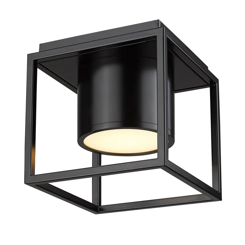 Desmond Integrated LED Flush Mount in Matte Black — Golden Lighting LED Ceiling Lights  