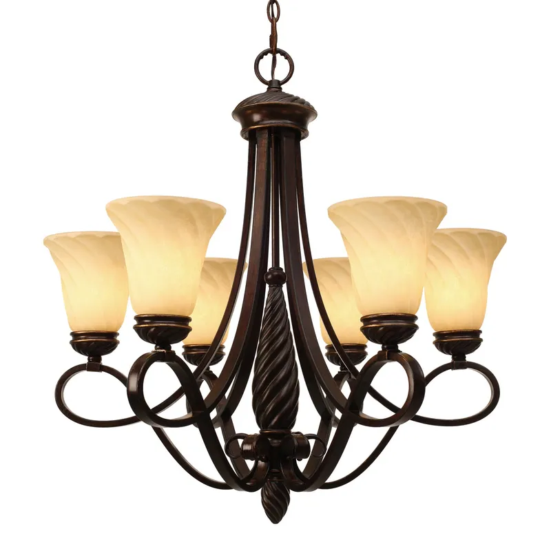 Torbellino 6-light Chandelier in Cordoban Bronze — Golden Lighting LED Pendant Lights  