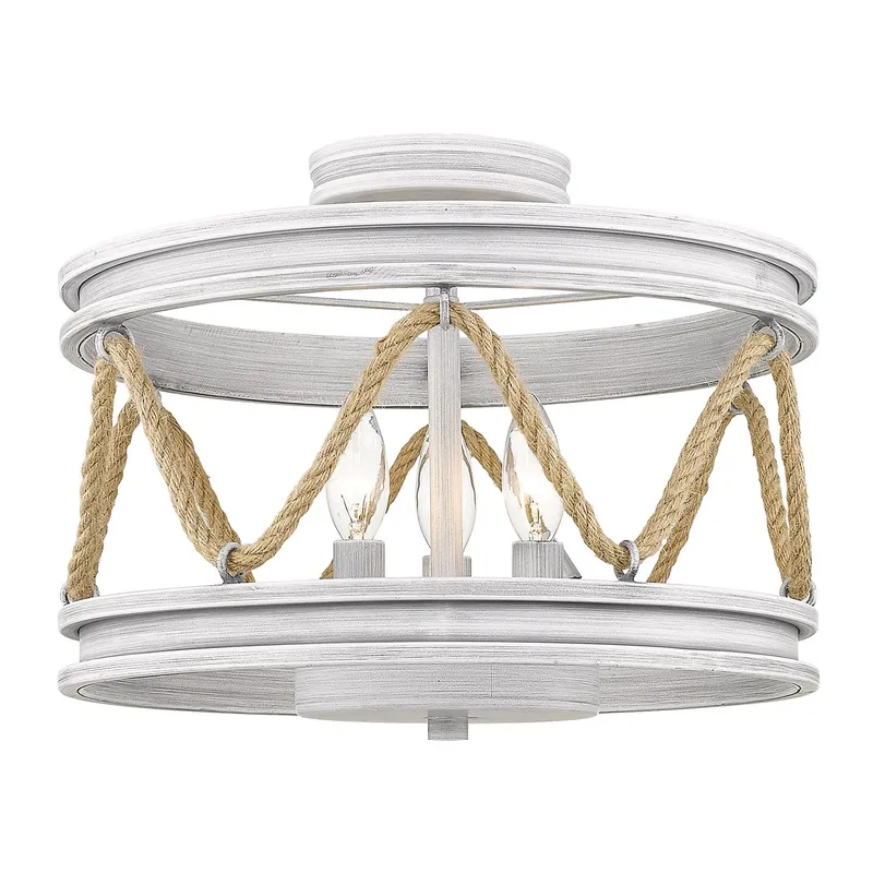 Chatham 3-light Semi-Flush Mount in Gray Driftwood — Golden Lighting LED Ceiling Lights 60.0W 
