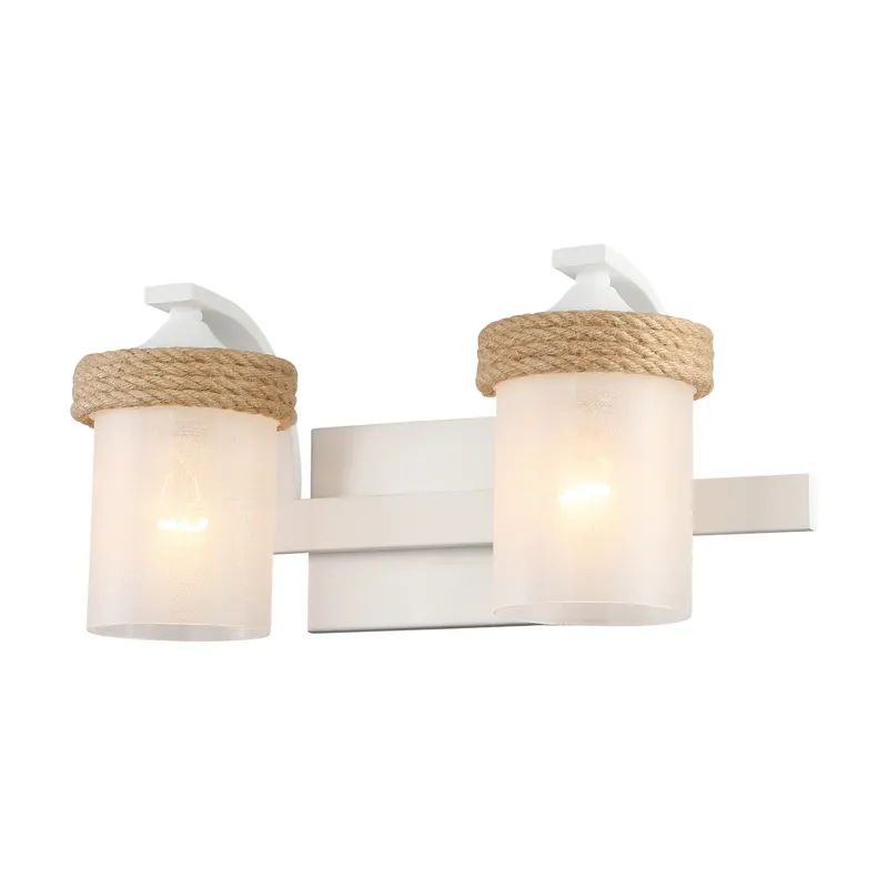 Chatham 2-light Vanity in Natural White — Golden Lighting LED Wall Lights  