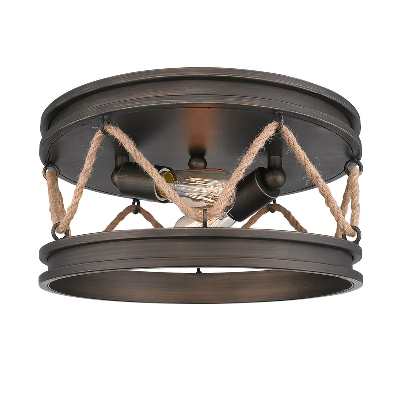 Chatham 2-light Flush Mount in Gunmetal Bronze — Golden Lighting LED Ceiling Lights 60.0W 