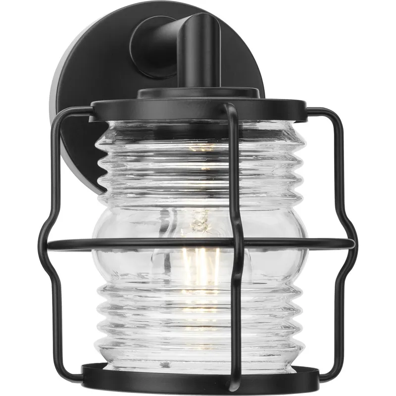 Keegan Collection One-Light Clear Glass Outdoor Wall Lantern — Progress Lighting LED Wall Lights  
