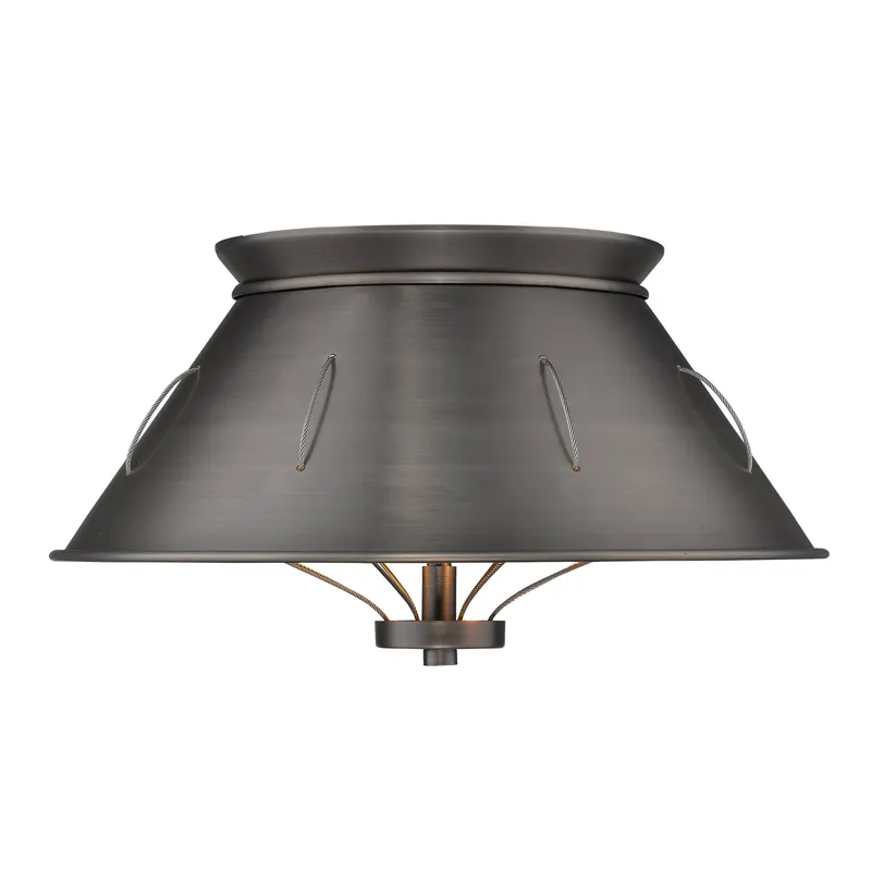 Golden Lighting Whitaker 2-light Flush Mount in Aged Steel — Golden Lighting LED Ceiling Lights  