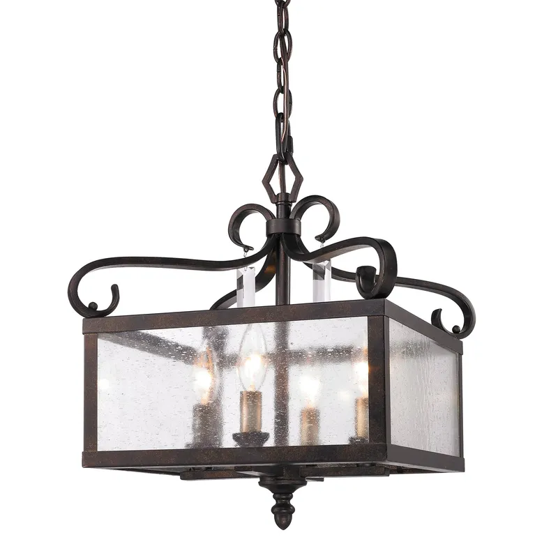 Golden Lighting Valencia 4-light Pendant in Fired Bronze — Golden Lighting LED Pendant Lights 60.0W 