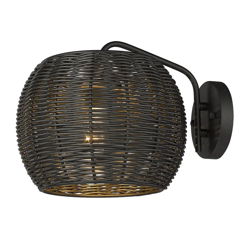 Golden Lighting Vail 1-light Outdoor Wall in Natural Black — Golden Lighting LED Wall Lights 100.0W 