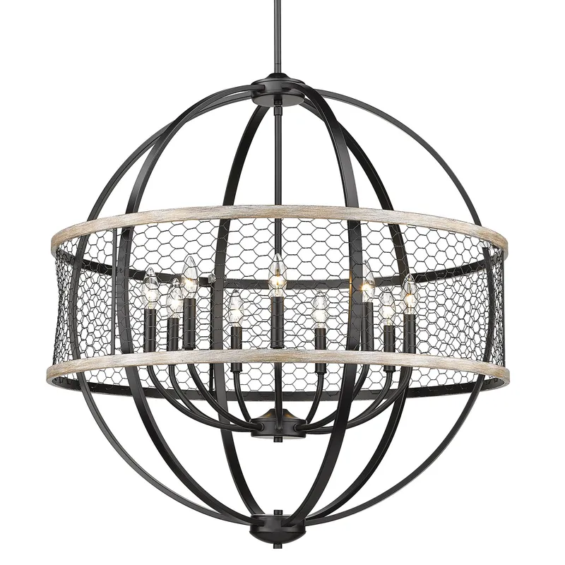 Golden Lighting Roost 9-light Chandelier in Matte Black — Golden Lighting LED Pendant Lights  