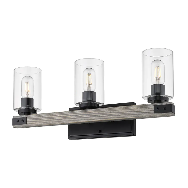 Golden Lighting Lowell 3-light Vanity in Matte Black — Golden Lighting LED Wall Lights  
