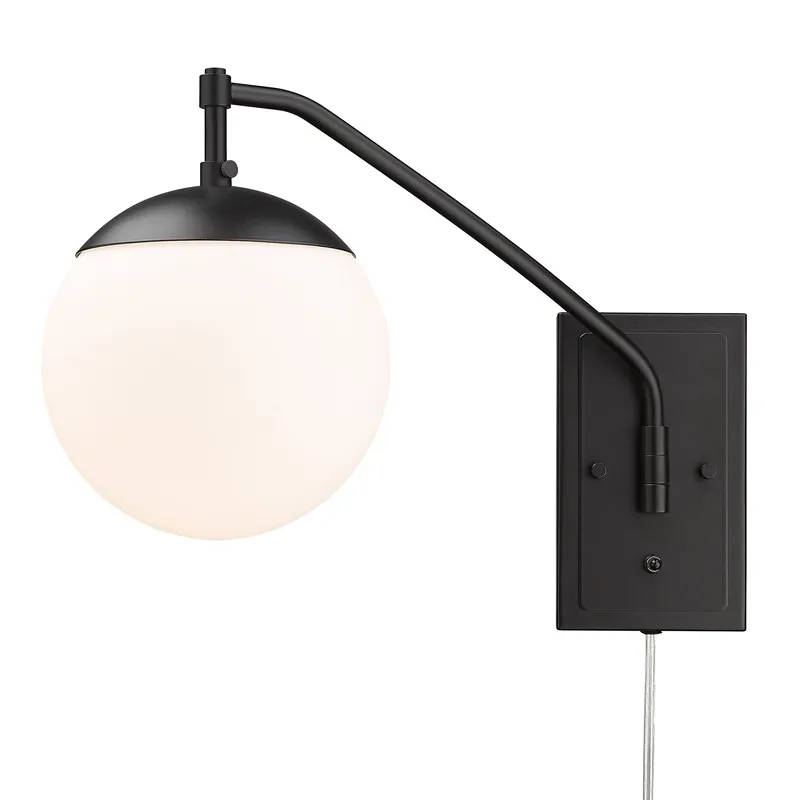 Golden Lighting Glenn 1-light Swing Arm Wall Lamp in Matte Black — Golden Lighting LED Wall Lights 1.0W 