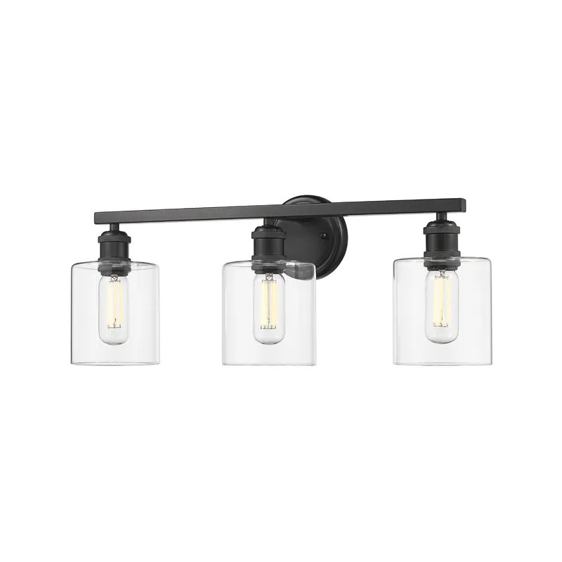 Golden Lighting Fisher 3-light Vanity in Matte Black — Golden Lighting LED Wall Lights  