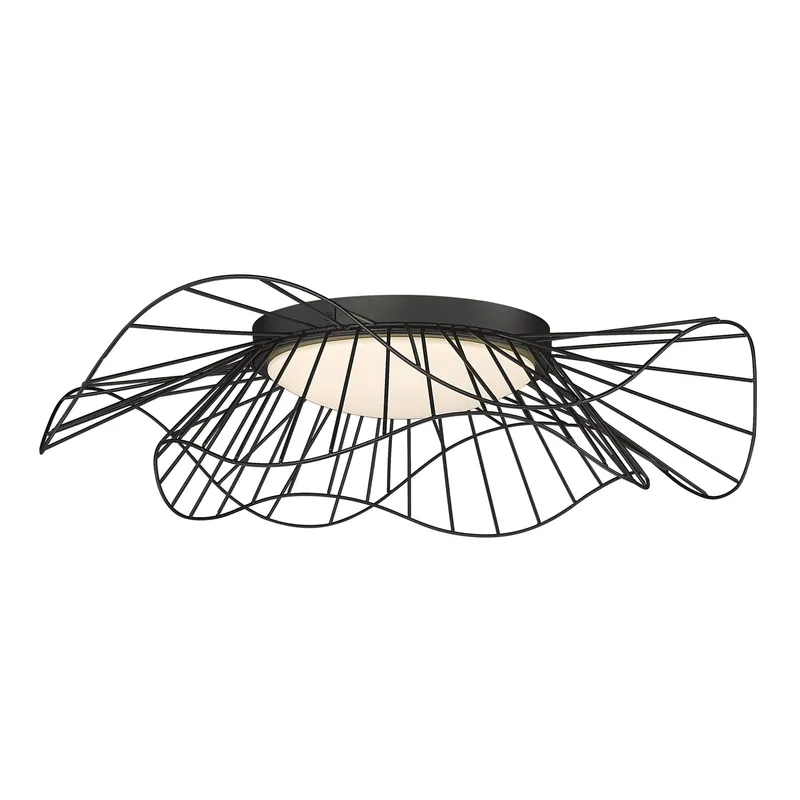 Golden Lighting Elena Integrated LED Flush Mount in Natural Black — Golden Lighting LED Ceiling Lights  3000K