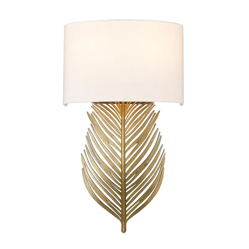 Golden Lighting Cay 2-light Wall Sconce in Vintage Fired Gold — Golden Lighting LED Wall Lights  