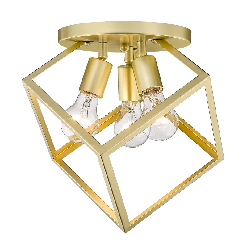 Golden Lighting Cassio 3-light Semi-Flush Mount in Olympic Gold — Golden Lighting LED Ceiling Lights  