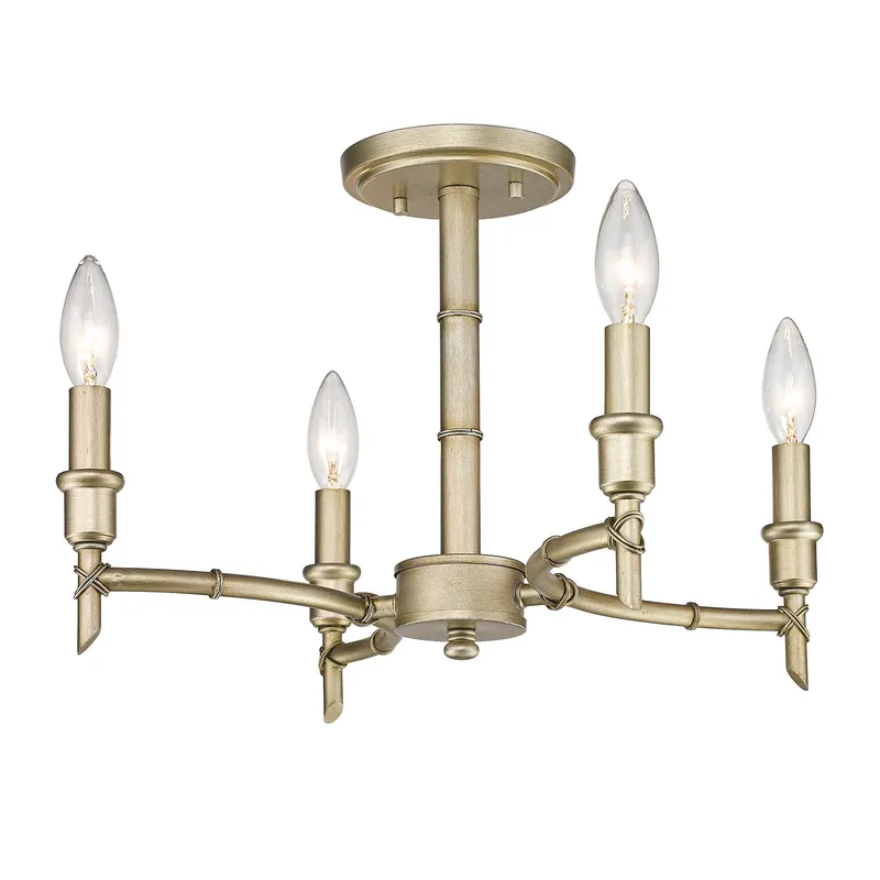 Golden Lighting Cambay 4-light Semi-Flush Mount in White Gold — Golden Lighting LED Ceiling Lights  