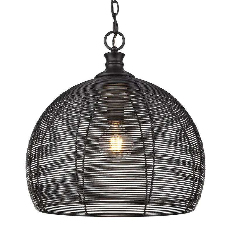 Golden Lighting Calypso 1-light 16in Pendant in Matte Black — Golden Lighting LED Pendant Lights 100.0W 