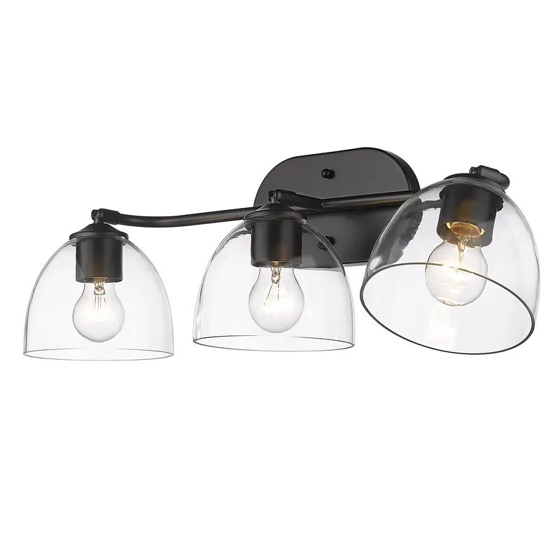 Golden Lighting Roxie 3-light Vanity in Matte Black — Golden Lighting LED Wall Lights  