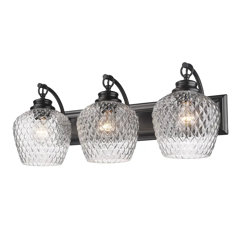 Golden Lighting Adeline 3-light Vanity in Matte Black — Golden Lighting LED Wall Lights  