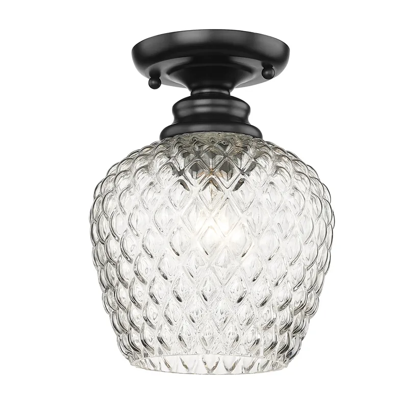 Golden Lighting Adeline 1-light Semi-Flush Mount in Matte Black — Golden Lighting LED Ceiling Lights  