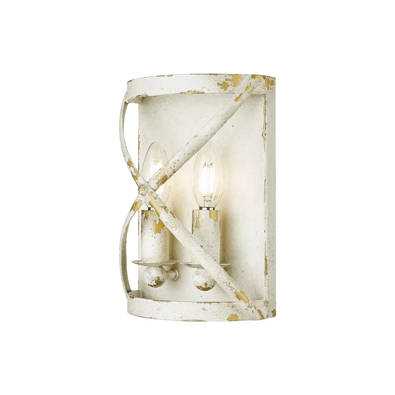Golden Lighting Alcott 2-light Wall Sconce in Antique Ivory — Golden Lighting LED Wall Lights  