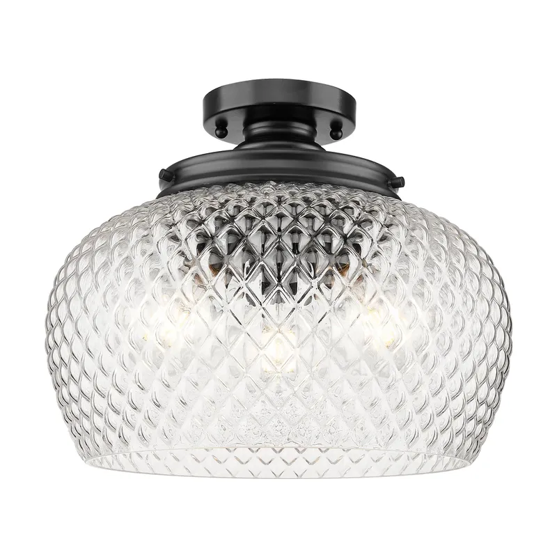 Golden Lighting Adeline 3-light Semi-Flush Mount in Matte Black — Golden Lighting LED Ceiling Lights  