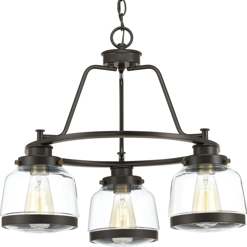 Judson Collection Three-Light Clear Glass Chandelier Light — Progress Lighting LED Landscape Lights  