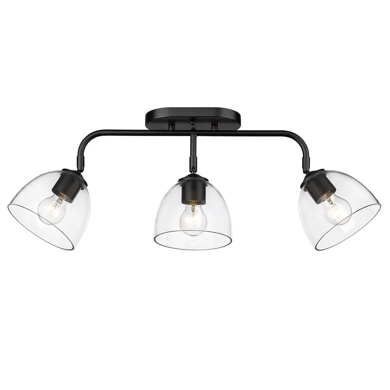 Golden Lighting Roxie 3-light Semi-Flush Mount in Matte Black — Golden Lighting LED Pendant Lights  