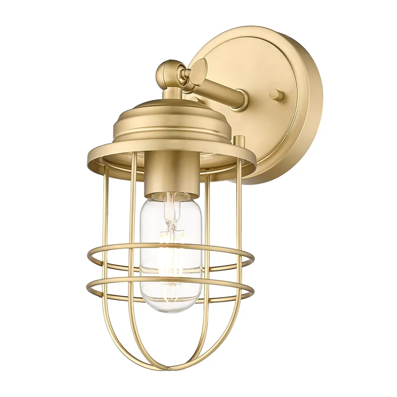 Golden Lighting Seaport 1-light Wall Sconce in Brushed Champagne Brass — Golden Lighting LED Wall Lights 1.0W 