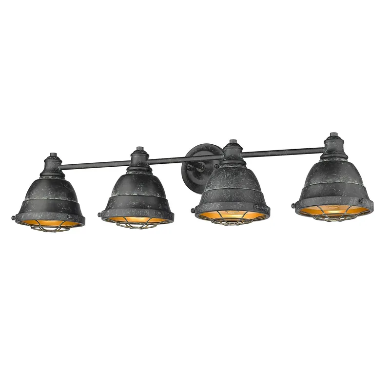 Golden Lighting Bartlett 4-light Vanity in Black Patina — Golden Lighting LED Wall Lights  