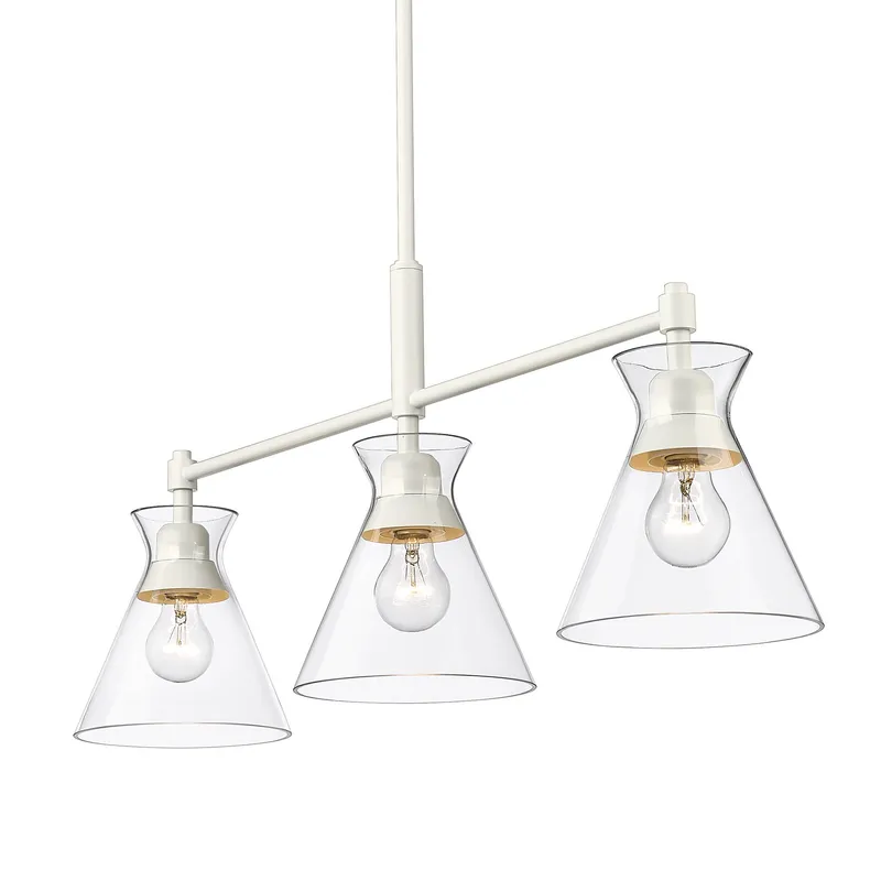 Golden Lighting Malta 3-light Island Light in Matte White — Golden Lighting LED Pendant Lights 60.0W 