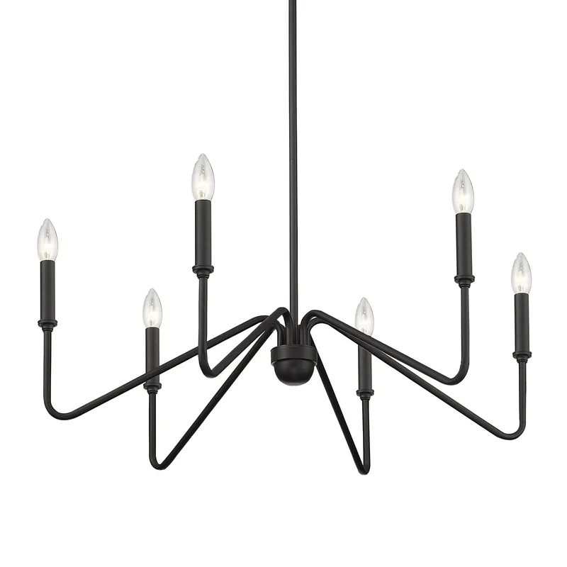 Yep by Golden Lighting Kennedy 6-light Chandelier in Natural Black — Golden Lighting LED Pendant Lights  