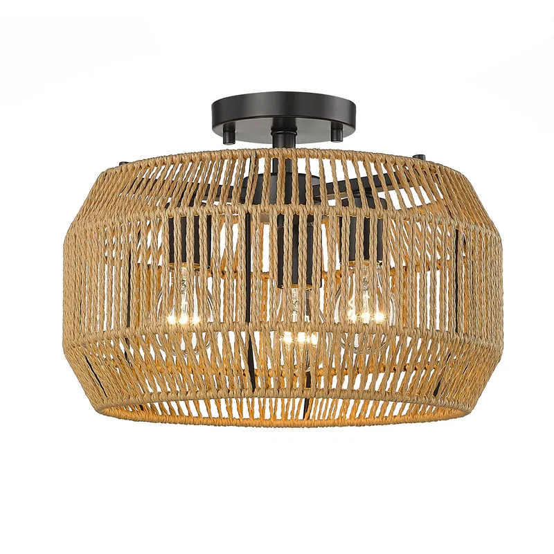 Golden Lighting Marlee 3-light Semi-Flush Mount in Matte Black — Golden Lighting LED Ceiling Lights 100.0W 