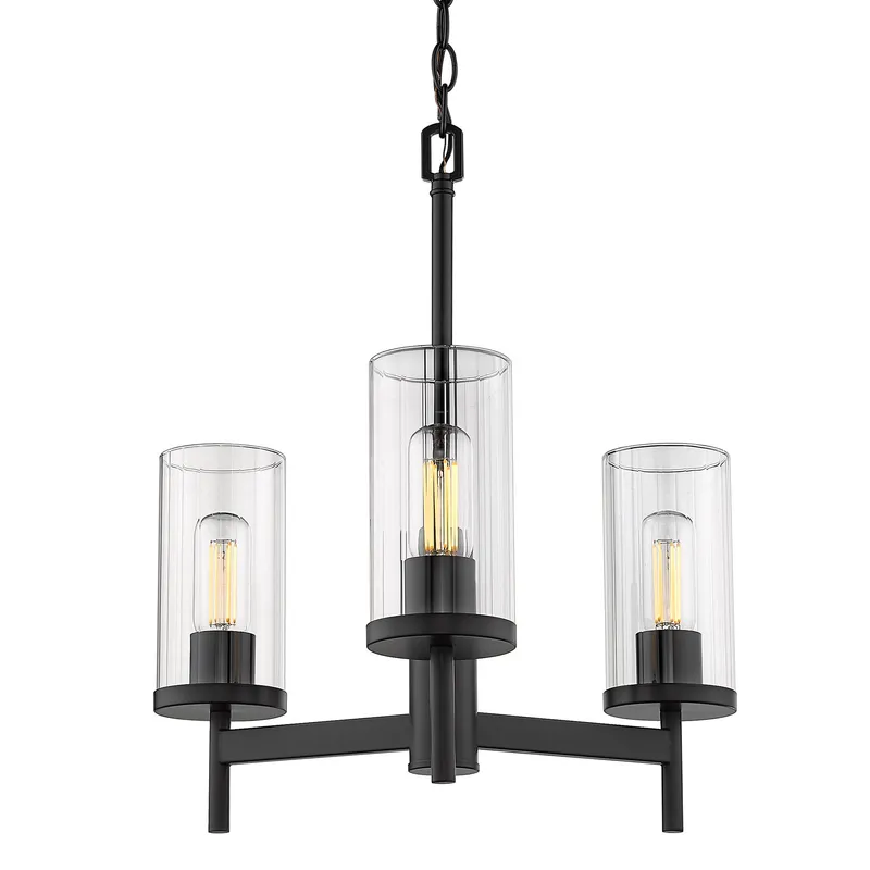 Golden Lighting Winslett 3-light Chandelier in Matte Black — Golden Lighting LED Pendant Lights  