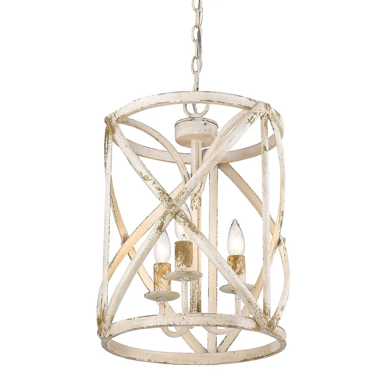 Golden Lighting Alcott 3-light Pendant in Antique Ivory — Golden Lighting LED Pendant Lights  