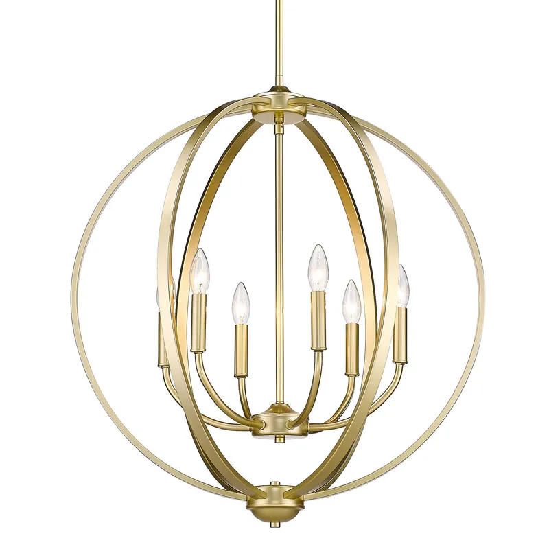 Golden Lighting Colson 6-light Chandelier in Olympic Gold — Golden Lighting LED Pendant Lights  