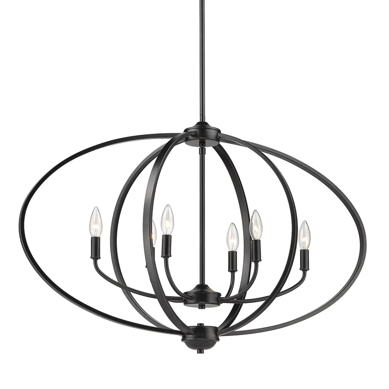 Golden Lighting Colson 6-light Island Light in Matte Black — Golden Lighting LED Pendant Lights  