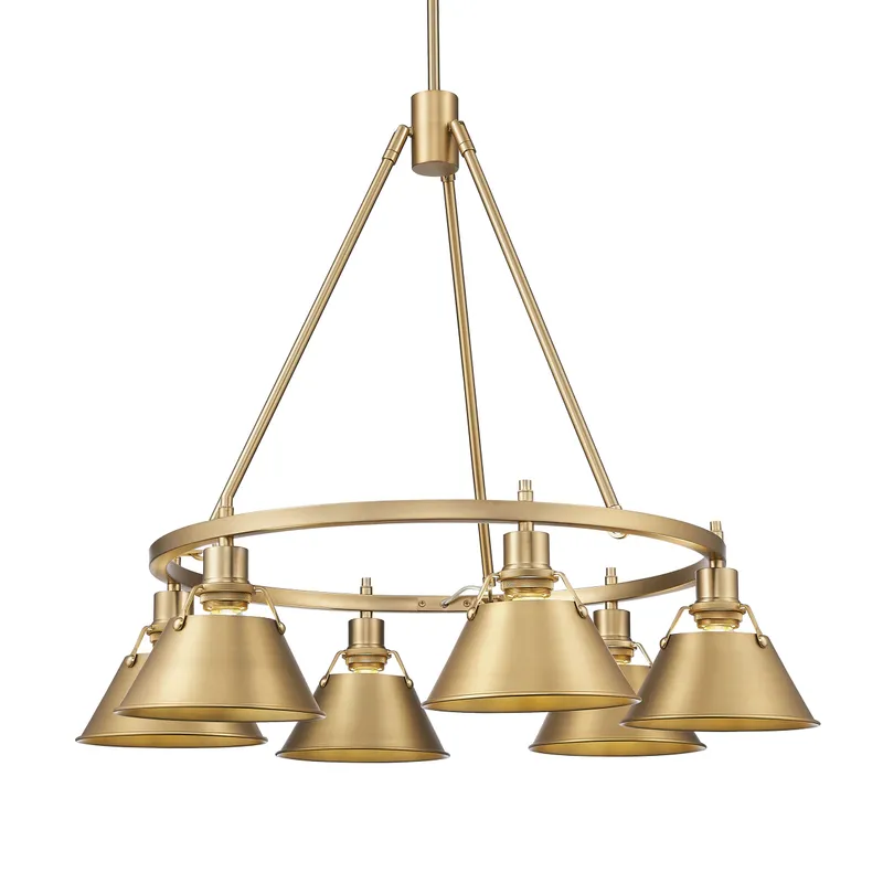 Yep by Golden Lighting Orwell 6-light Chandelier in Brushed Champagne Brass — Golden Lighting LED Pendant Lights 60.0W 
