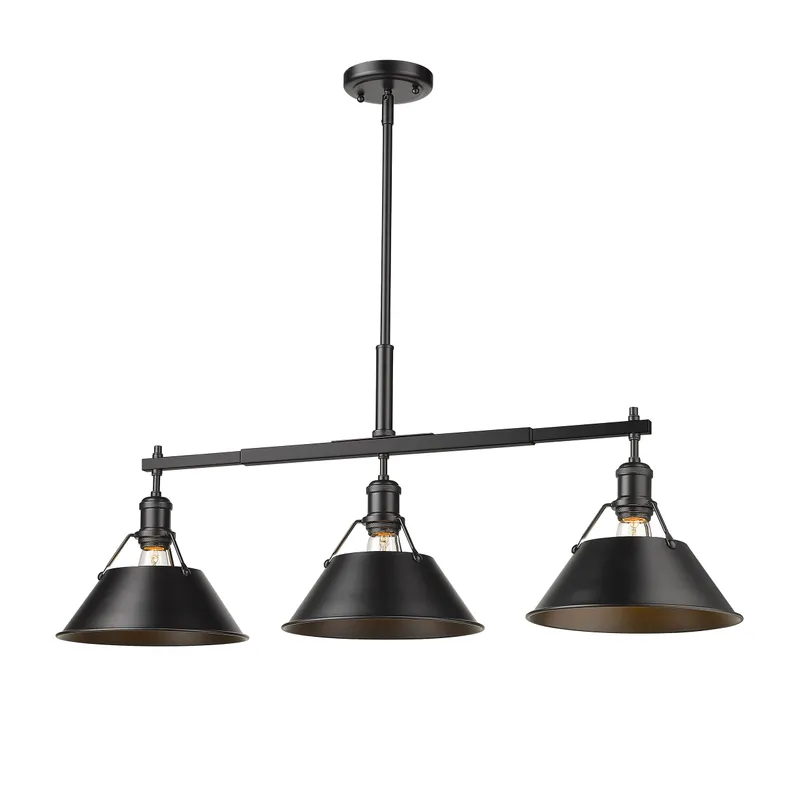 Yep by Golden Lighting Orwell 3-light Island Light in Matte Black — Golden Lighting LED Pendant Lights  
