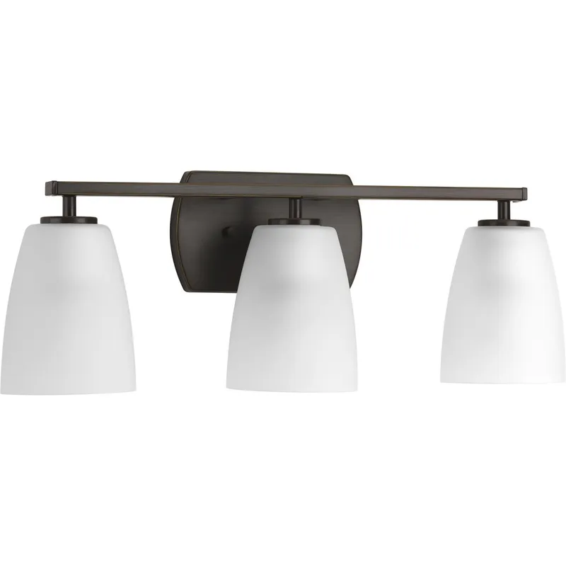 Leap Collection Three-Light Etched Glass Bath Vanity Light — Progress Lighting LED Wall Lights  