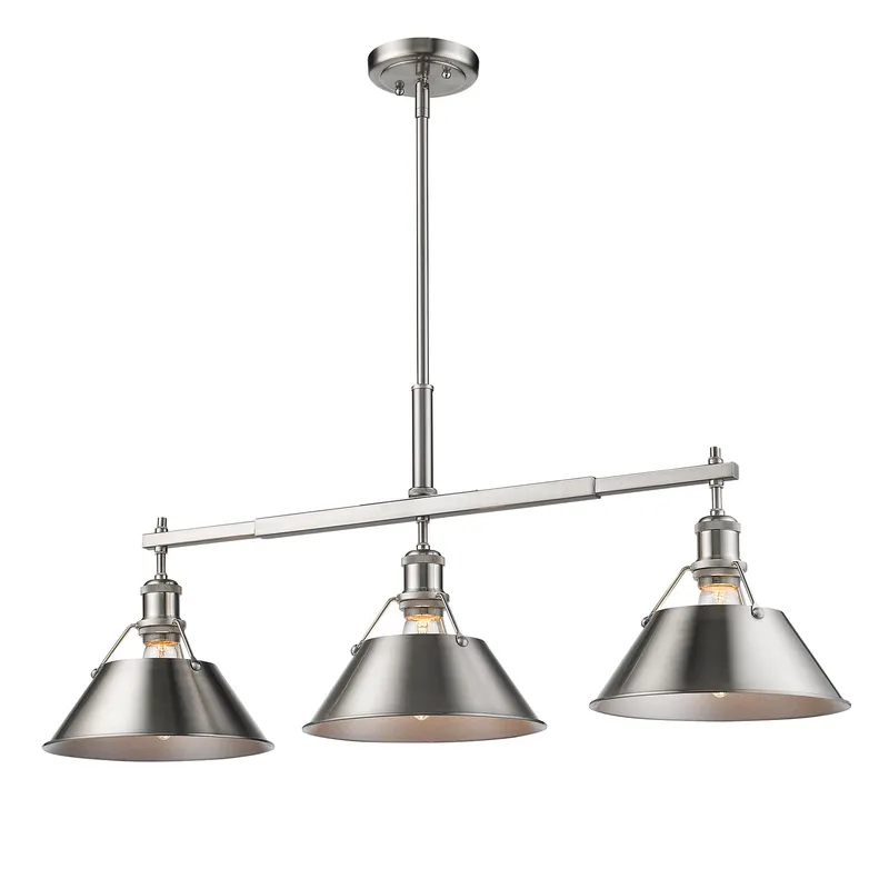 Yep by Golden Lighting Orwell 3-light Island Light in Pewter — Golden Lighting LED Pendant Lights  