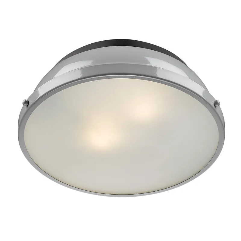 Yep by Golden Lighting Duncan 2-light Flush Mount in Matte Black and Gray shade — Golden Lighting LED Ceiling Lights 60.0W 