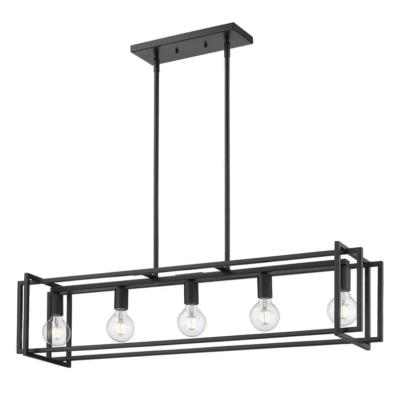 Golden Lighting Tribeca 5-light Island Light in Matte Black — Golden Lighting LED Pendant Lights 60.0W 