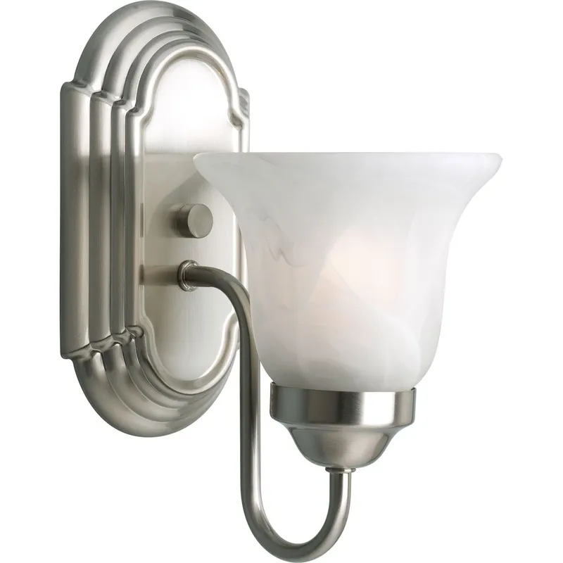 Alabaster Glass One-Light Bath & Vanity — Progress Lighting LED Wall Lights  