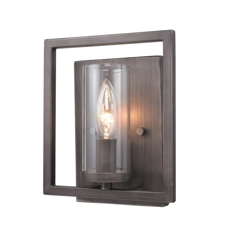 Golden Lighting Marco 1-light Wall Sconce in Gunmetal Bronze — Golden Lighting LED Wall Lights 60.0W 