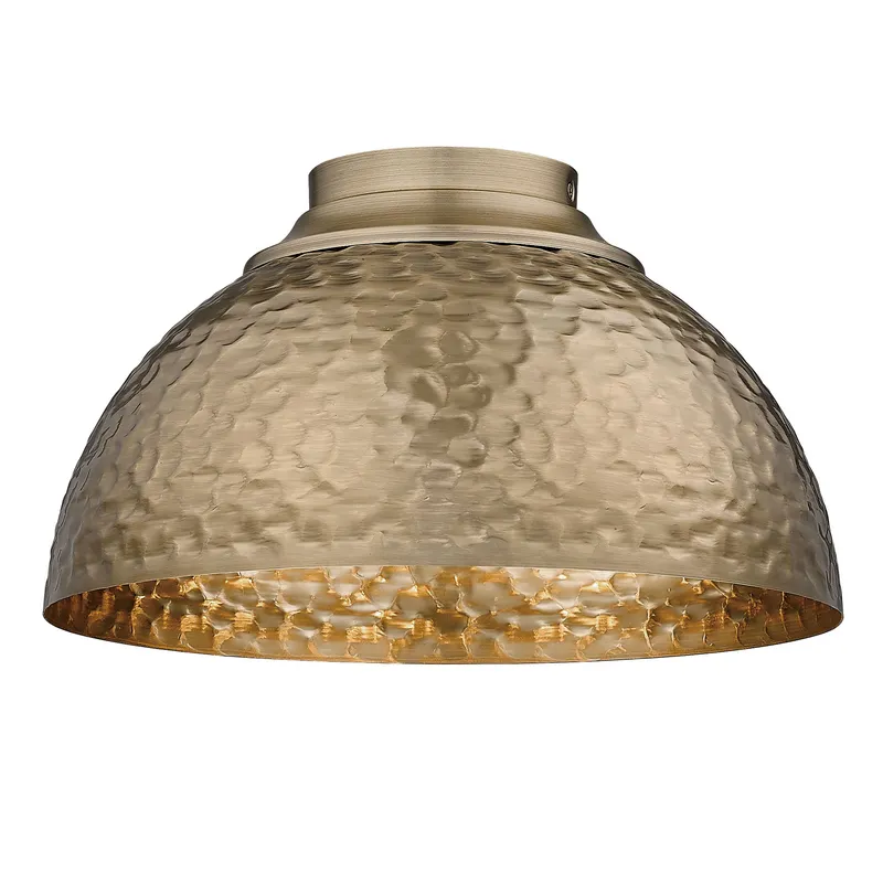 Golden Lighting Shepard 3-light Flush Mount in Modern Brass and Modern Brass shade — Golden Lighting LED Ceiling Lights  